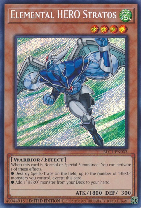 Elemental HERO Stratos [BLC1-EN003] Secret Rare | Exor Games Truro