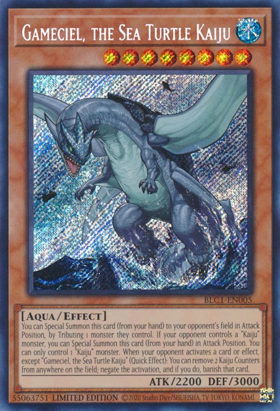 Gameciel, the Sea Turtle Kaiju [BLC1-EN005] Secret Rare | Exor Games Truro