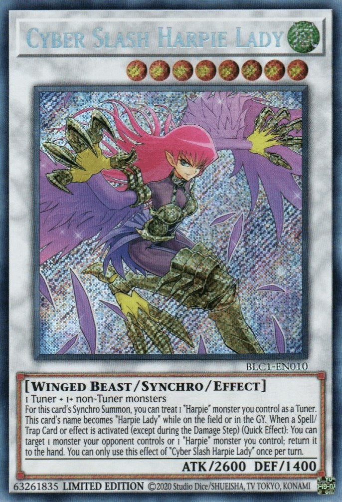 Cyber Slash Harpie Lady [BLC1-EN010] Secret Rare | Exor Games Truro