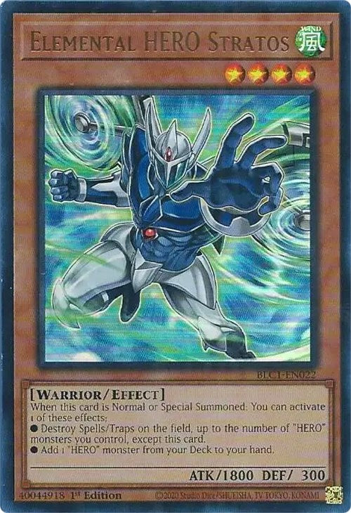 Elemental HERO Stratos (Alternate Art) [BLC1-EN022] Ultra Rare | Exor Games Truro