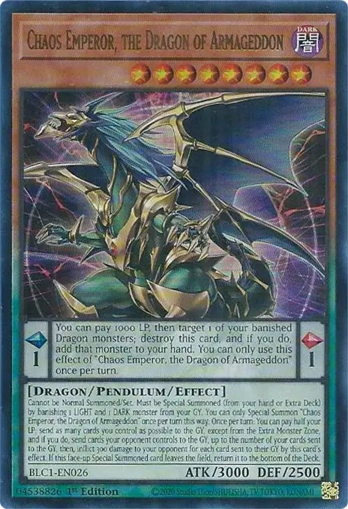 Chaos Emperor, the Dragon of Armageddon [BLC1-EN026] Ultra Rare | Exor Games Truro