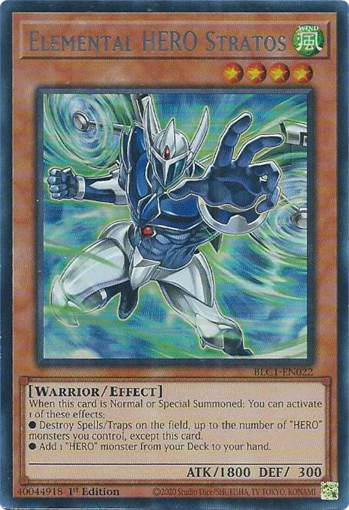 Elemental HERO Stratos (Alternate Art) (Silver) [BLC1-EN022] Ultra Rare | Exor Games Truro