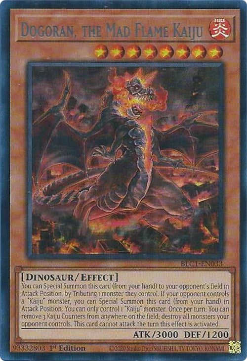 Dogoran, the Mad Flame Kaiju (Silver) [BLC1-EN033] Ultra Rare | Exor Games Truro