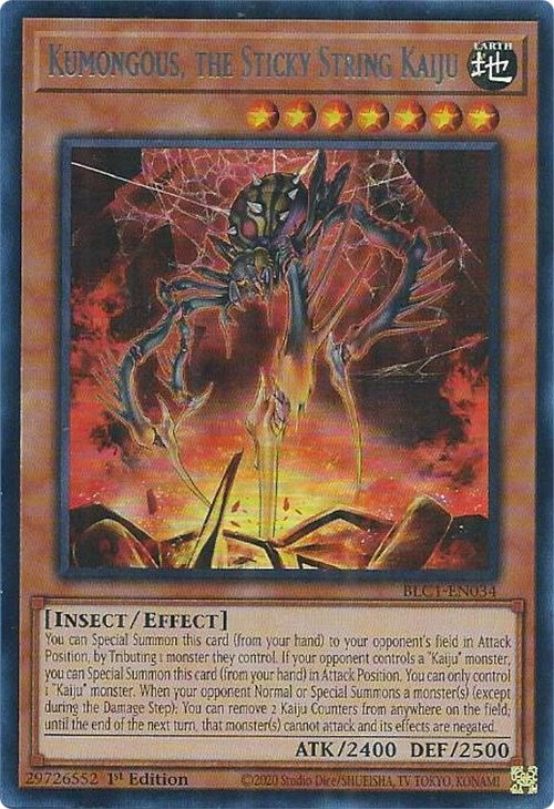 Kumongous, the Sticky String Kaiju (Silver) [BLC1-EN034] Ultra Rare | Exor Games Truro