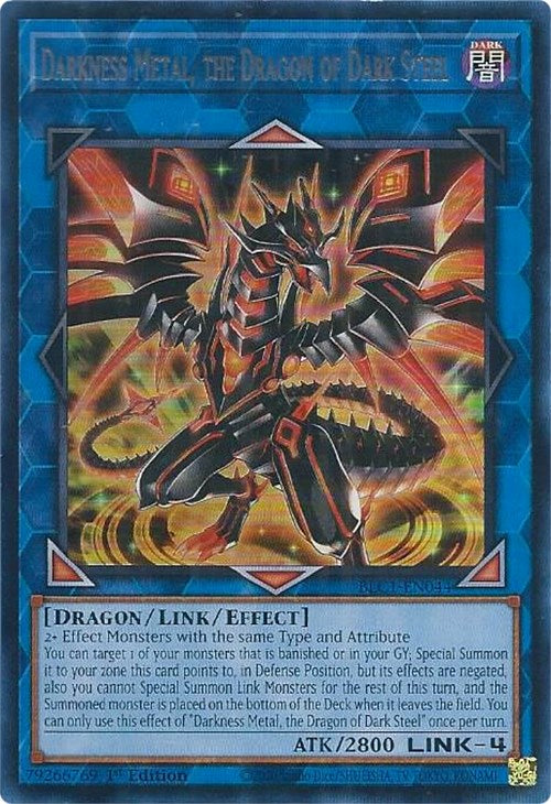 Darkness Metal, the Dragon of Dark Steel (Silver) [BLC1-EN044] Ultra Rare | Exor Games Truro