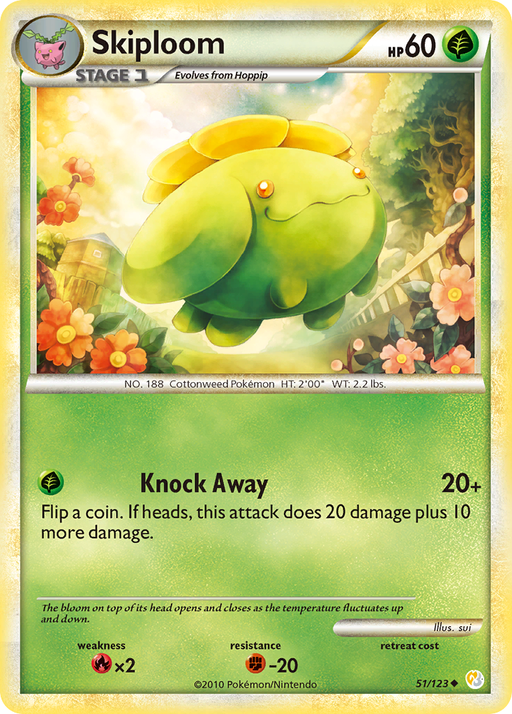 Skiploom (51/123) [HeartGold & SoulSilver: Base Set] | Exor Games Truro