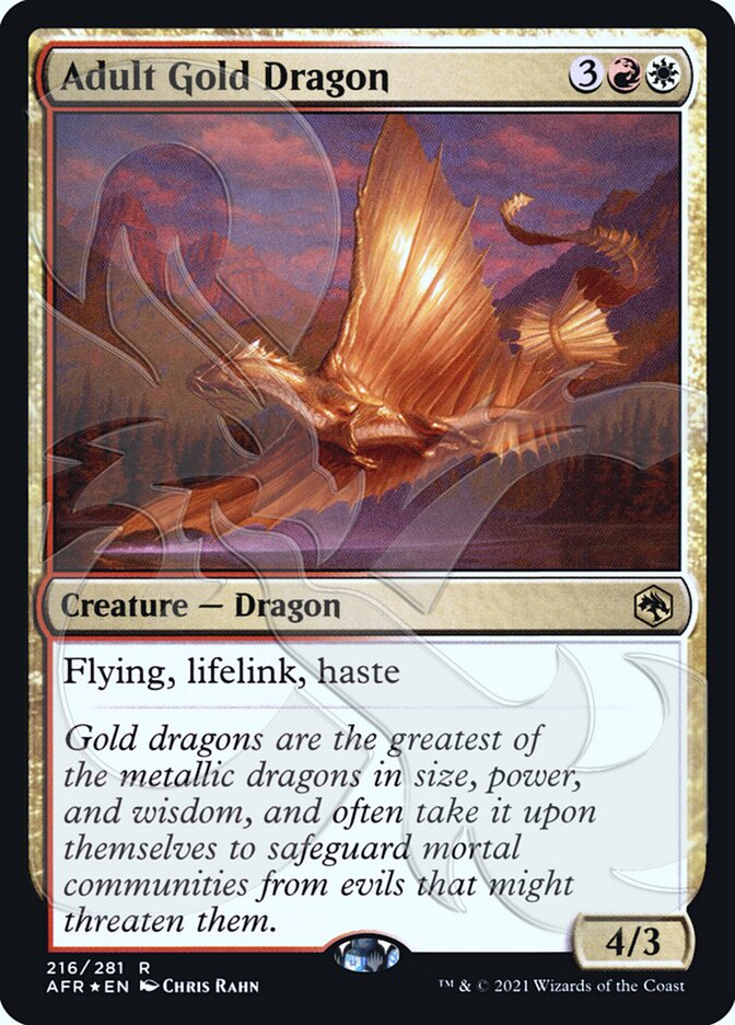 Adult Gold Dragon (Ampersand Promo) [Dungeons & Dragons: Adventures in the Forgotten Realms Promos] | Exor Games Truro