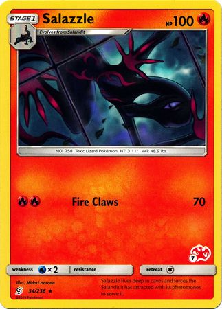 Salazzle (34/236) (Charizard Stamp #7) [Battle Academy 2020] | Exor Games Truro