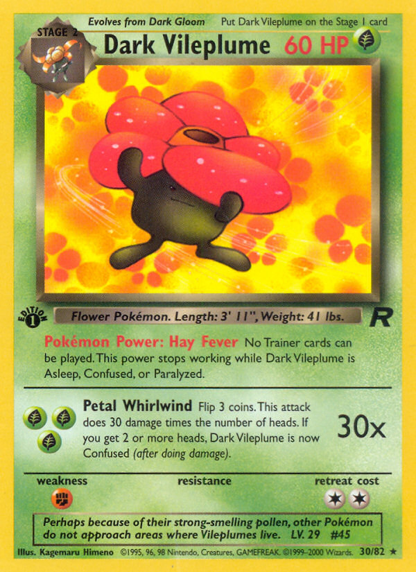 Dark Vileplume (30/82) [Team Rocket 1st Edition] | Exor Games Truro