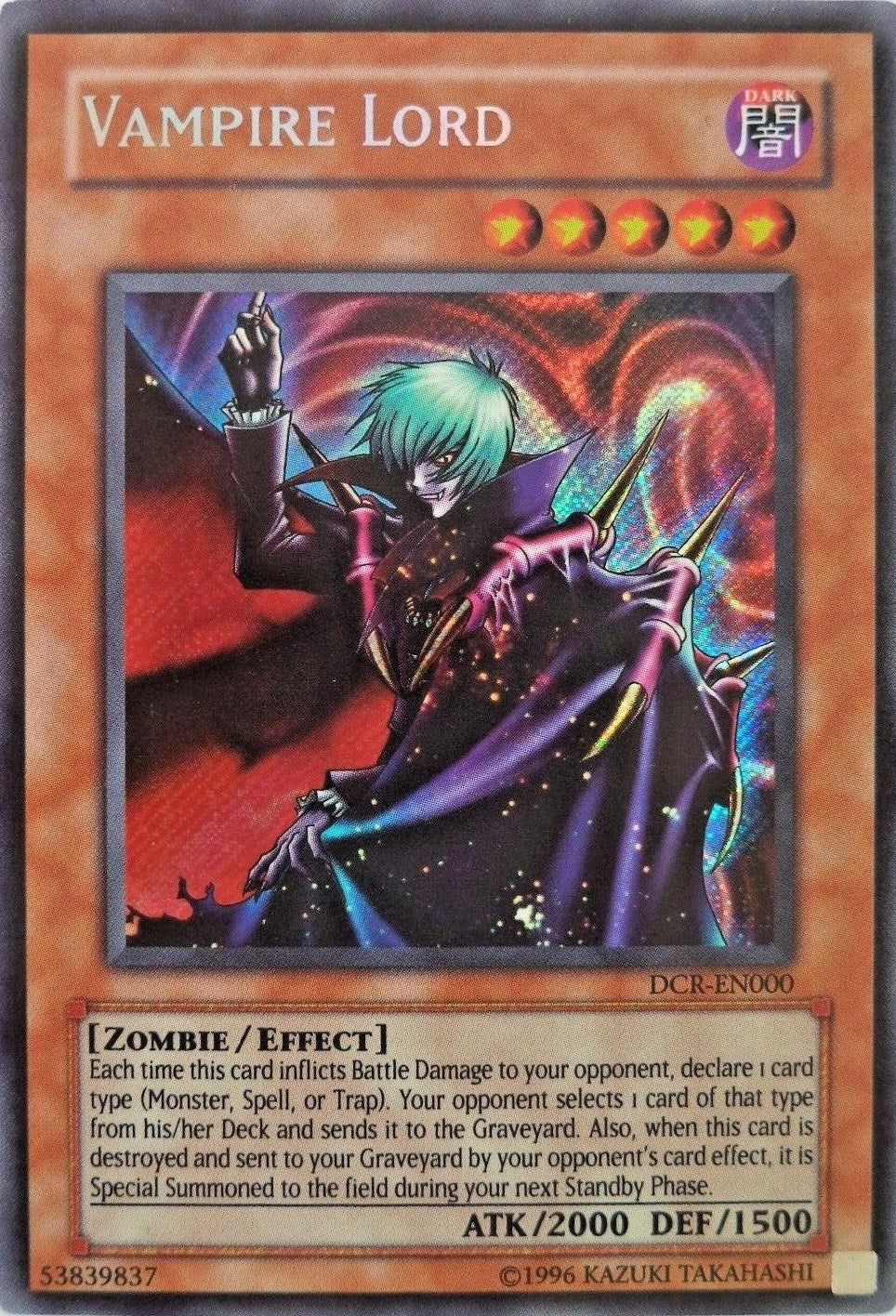 Vampire Lord [DCR-EN000] Secret Rare | Exor Games Truro