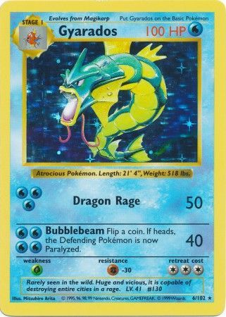 Gyarados (6/102) [Base Set Shadowless Unlimited] | Exor Games Truro