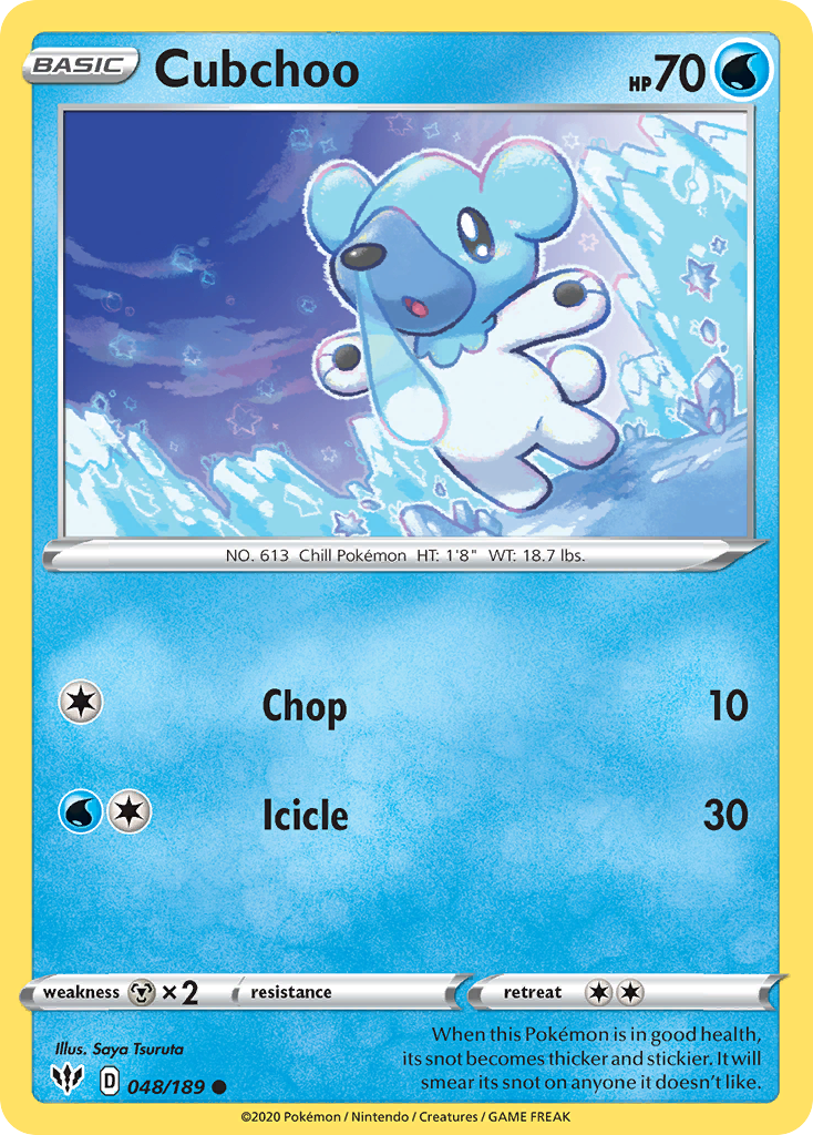 Cubchoo (048/189) [Sword & Shield: Darkness Ablaze] | Exor Games Truro