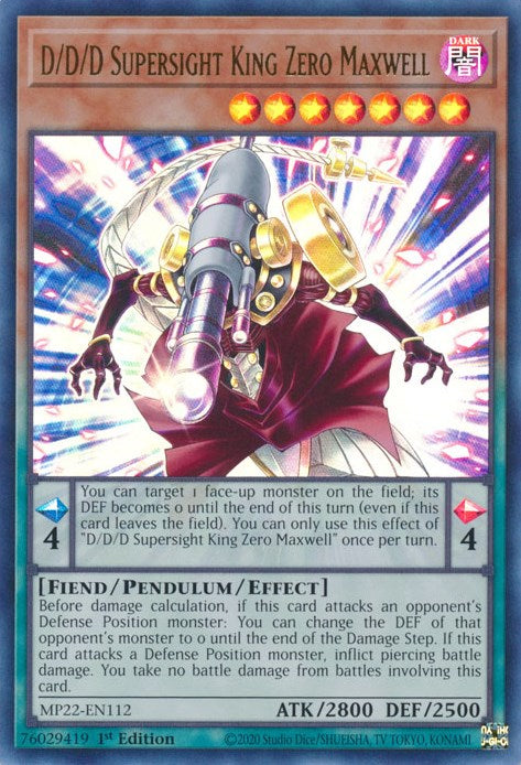 D/D/D Supersight King Zero Maxwell [MP22-EN112] Ultra Rare | Exor Games Truro