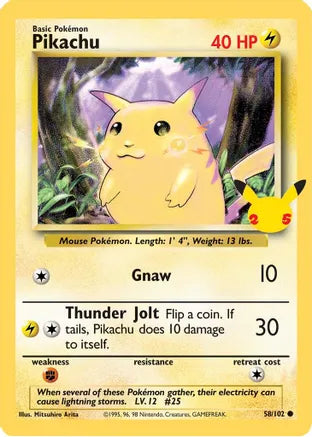 Pikachu (58/102) (25th Anniversary) (Jumbo Card) [Celebrations: 25th Anniversary] | Exor Games Truro