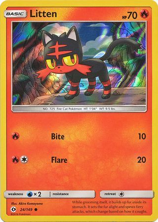 Litten (24/149) (Water Web Holo) [Sun & Moon: Base Set] | Exor Games Truro