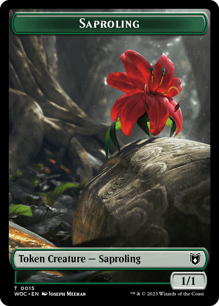 Faerie // Saproling Double-Sided Token [Wilds of Eldraine Commander Tokens] | Exor Games Truro