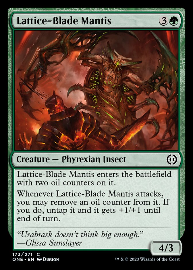 Lattice-Blade Mantis [Phyrexia: All Will Be One] | Exor Games Truro