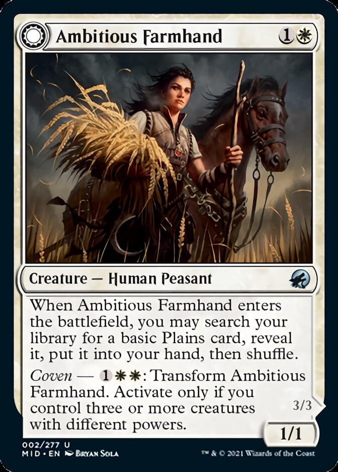 Ambitious Farmhand // Seasoned Cathar [Innistrad: Midnight Hunt] | Exor Games Truro