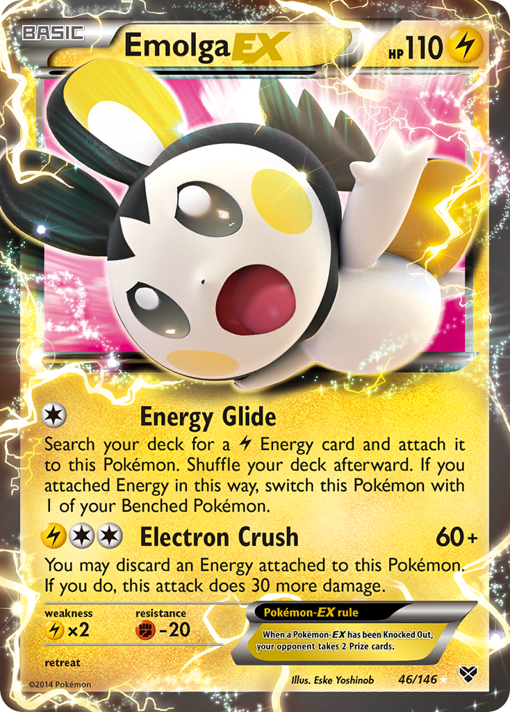 Emolga EX (46/146) [XY: Base Set] | Exor Games Truro