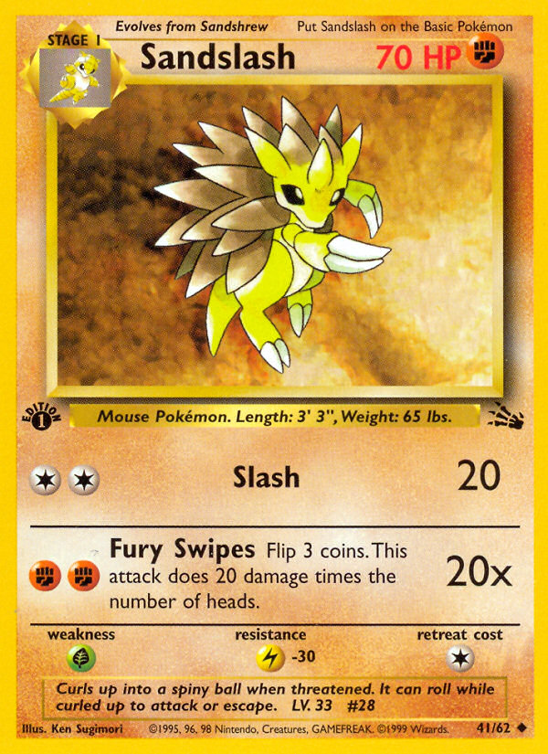 Sandslash (41/62) [Fossil 1st Edition] | Exor Games Truro