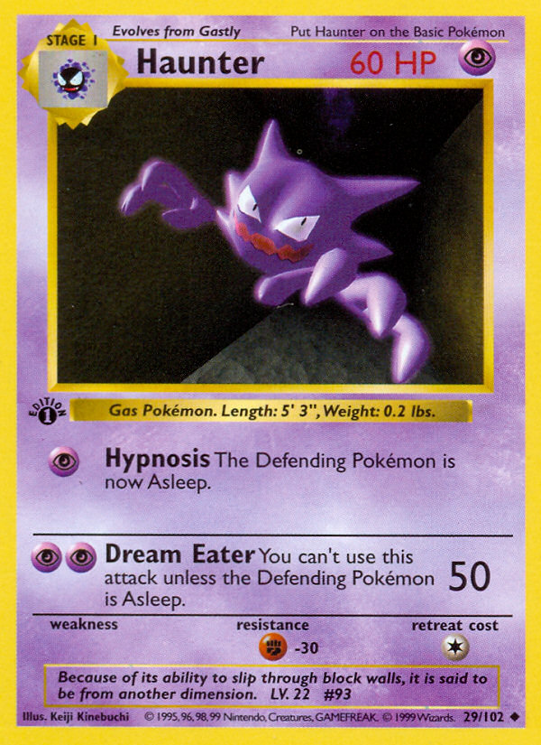 Haunter (29/102) (Shadowless) [Base Set 1st Edition] | Exor Games Truro