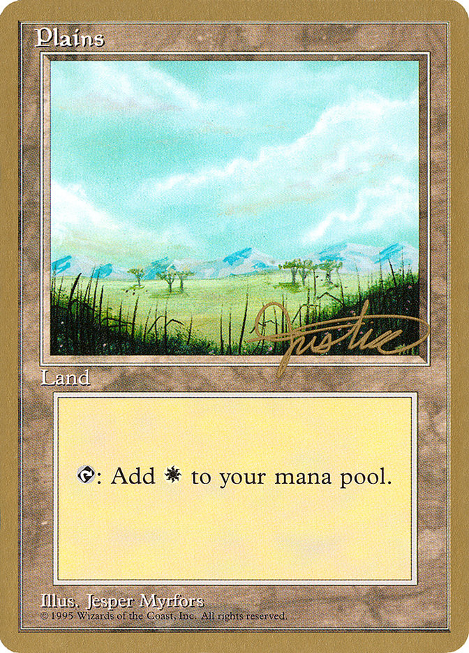 Plains (mj365) (Mark Justice) [Pro Tour Collector Set] | Exor Games Truro