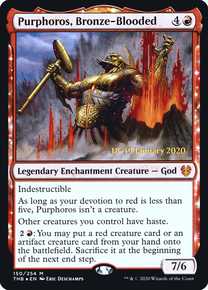 Purphoros, Bronze-Blooded [Theros Beyond Death Prerelease Promos] | Exor Games Truro