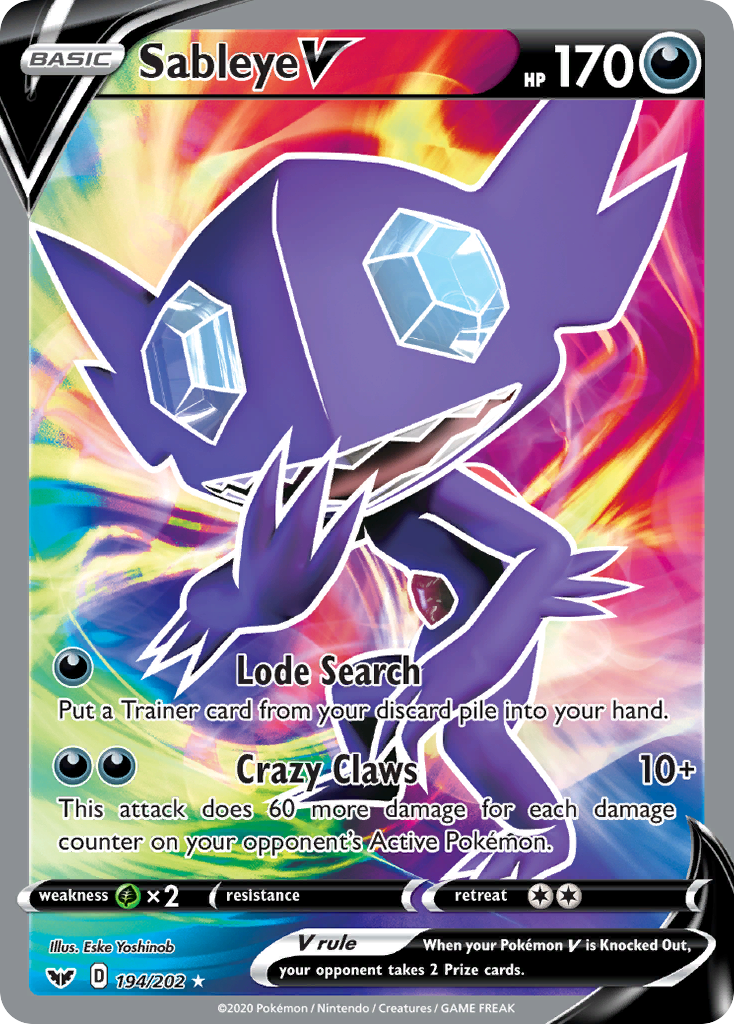 Sableye V (194/202) [Sword & Shield: Base Set] | Exor Games Truro