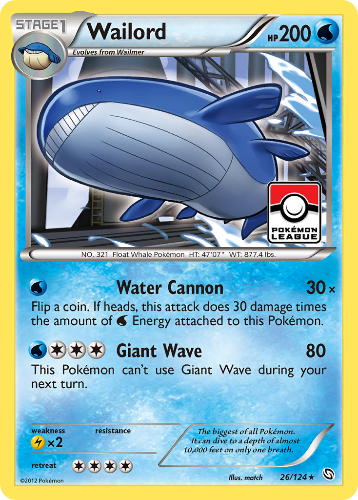 Wailord (26/124) [Black & White: Dragons Exalted] | Exor Games Truro