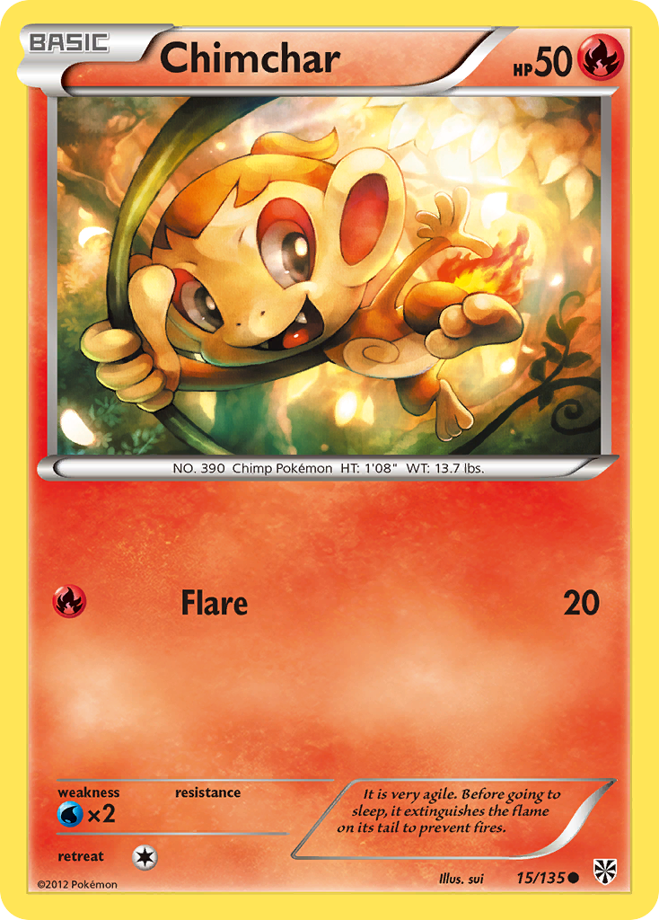 Chimchar (15/135) [Black & White: Plasma Storm] | Exor Games Truro