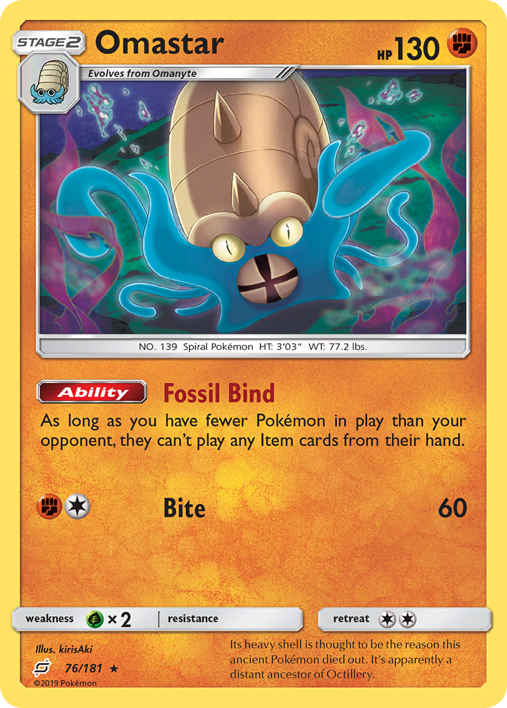 Omastar (76/181) [Sun & Moon: Team Up] | Exor Games Truro