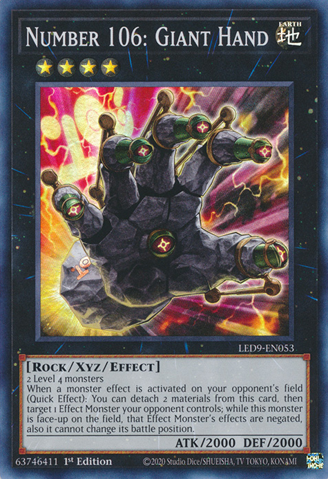 Number 106: Giant Hand [LED9-EN053] Super Rare | Exor Games Truro