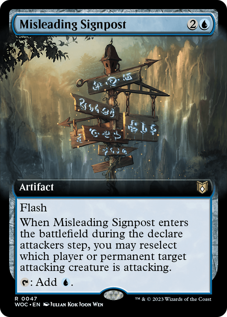 Misleading Signpost (Extended Art) [Wilds of Eldraine Commander] | Exor Games Truro