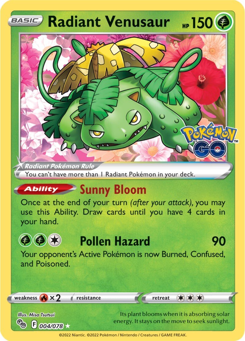 Radiant Venusaur (004/078) [Pokémon GO] | Exor Games Truro