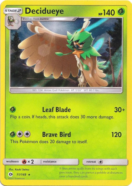 Decidueye (11/149) (Water Web Holo) [Sun & Moon: Base Set] | Exor Games Truro