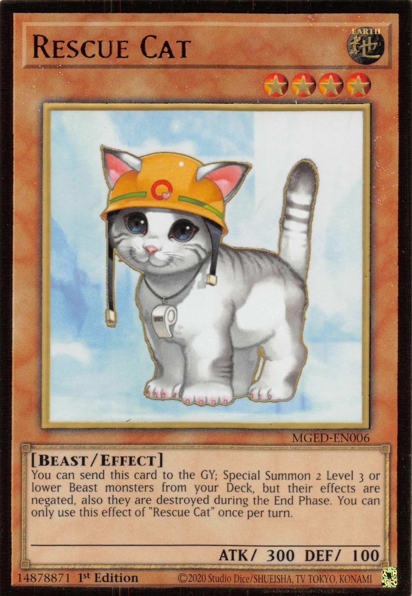 Rescue Cat [MGED-EN006] Gold Rare | Exor Games Truro