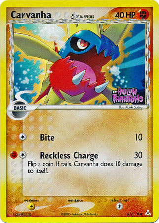 Carvanha (61/110) (Delta Species) (Stamped) [EX: Holon Phantoms] | Exor Games Truro