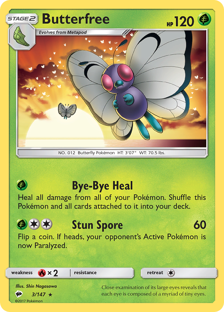 Butterfree (3/147) [Sun & Moon: Burning Shadows] | Exor Games Truro