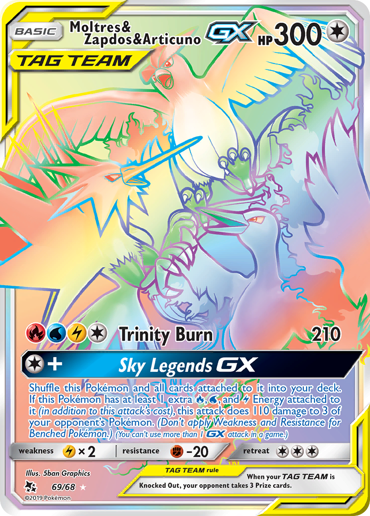 Moltres & Zapdos & Articuno GX (69/68) [Sun & Moon: Hidden Fates] | Exor Games Truro