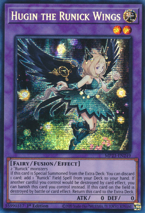 Hugin the Runick Wings [MP23-EN249] Prismatic Secret Rare | Exor Games Truro