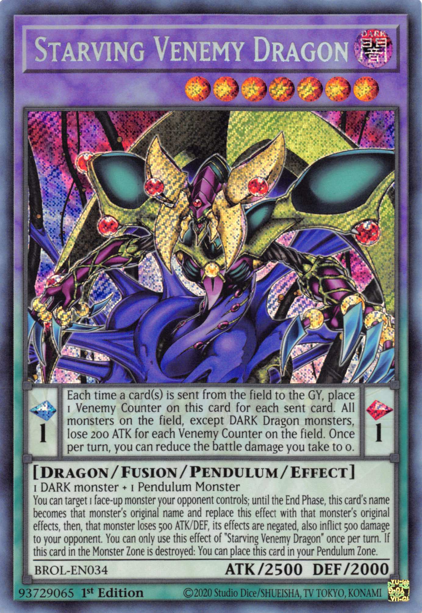 Starving Venemy Dragon [BROL-EN034] Secret Rare | Exor Games Truro