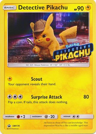 Detective Pikachu (SM170) (Detective Pikachu Stamped) [Sun & Moon: Black Star Promos] | Exor Games Truro