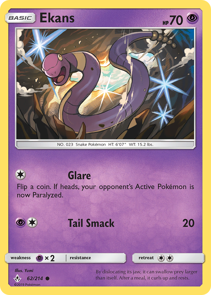 Ekans (62/214) [Sun & Moon: Unbroken Bonds] | Exor Games Truro