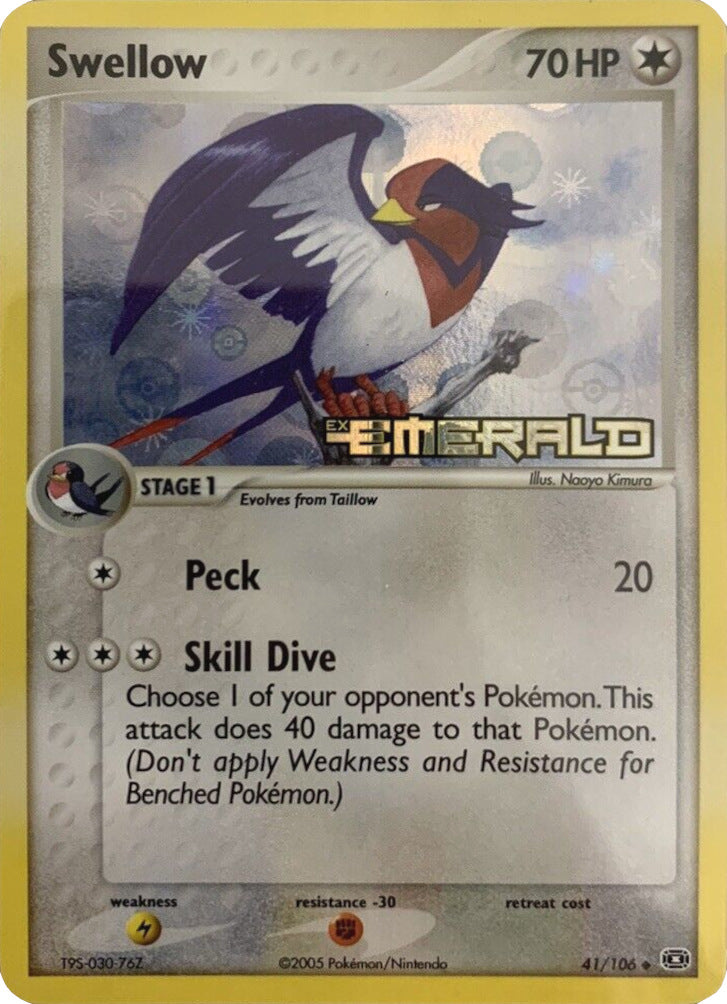 Swellow (41/106) (Stamped) [EX: Emerald] | Exor Games Truro