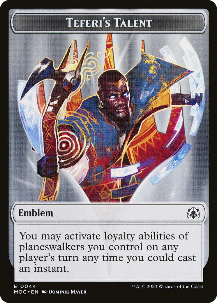 First Mate Ragavan // Teferi's Talent Emblem Double-Sided Token [March of the Machine Commander Tokens] | Exor Games Truro