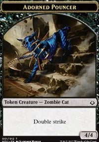 Adorned Pouncer // Warrior Double-sided Token [Hour of Devastation Tokens] | Exor Games Truro