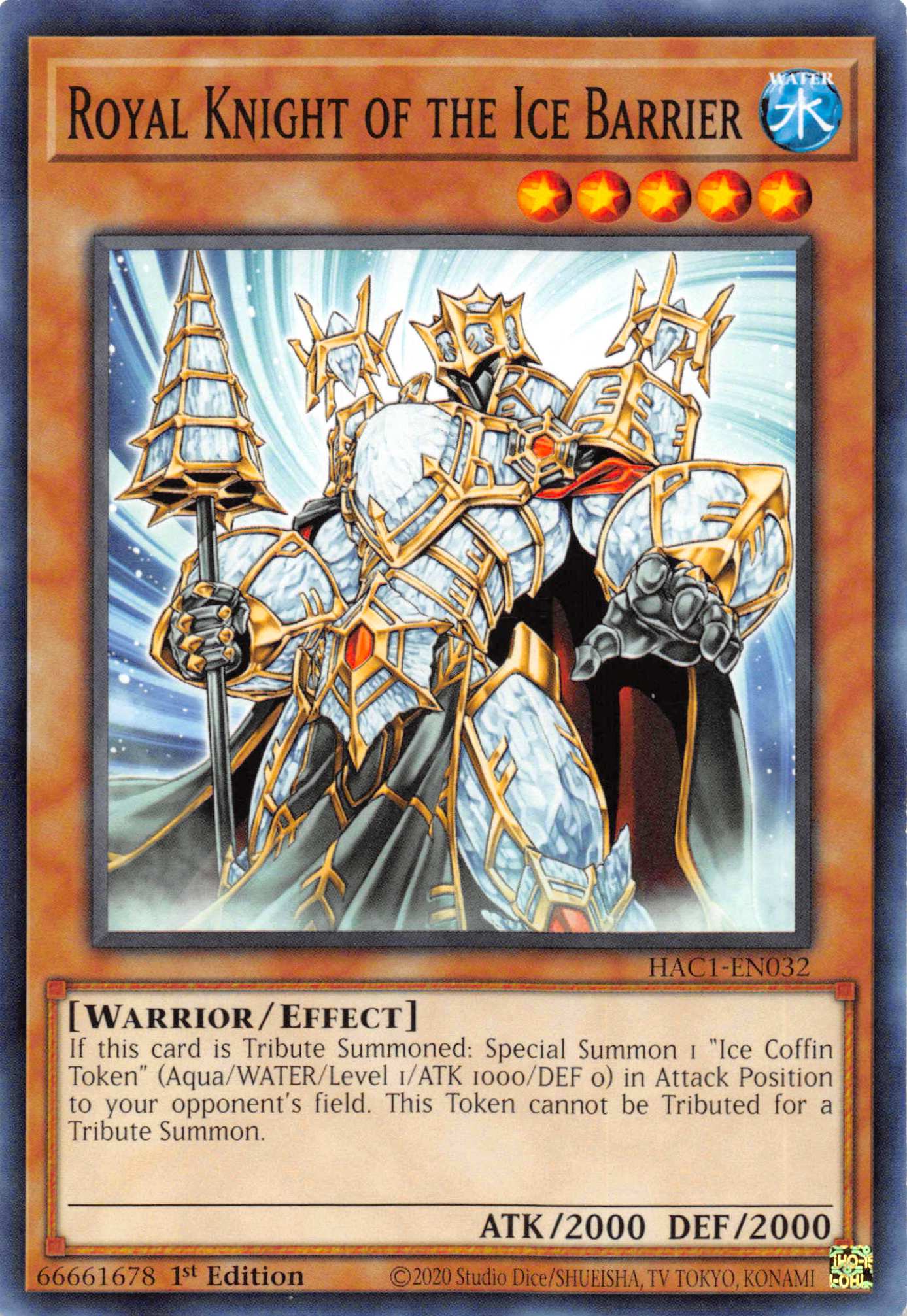 Royal Knight of the Ice Barrier [HAC1-EN032] Common | Exor Games Truro