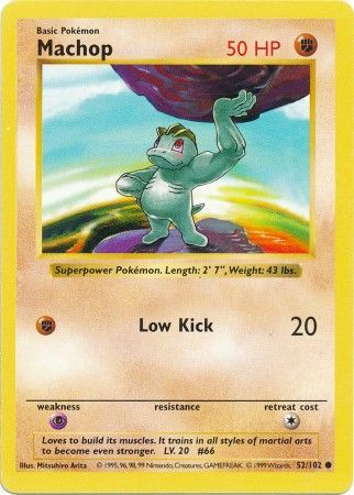 Machop (52/102) [Base Set Shadowless Unlimited] | Exor Games Truro