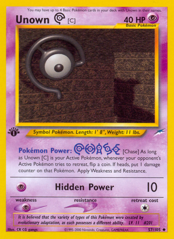 Unown [C] (57/105) [Neo Destiny 1st Edition] | Exor Games Truro