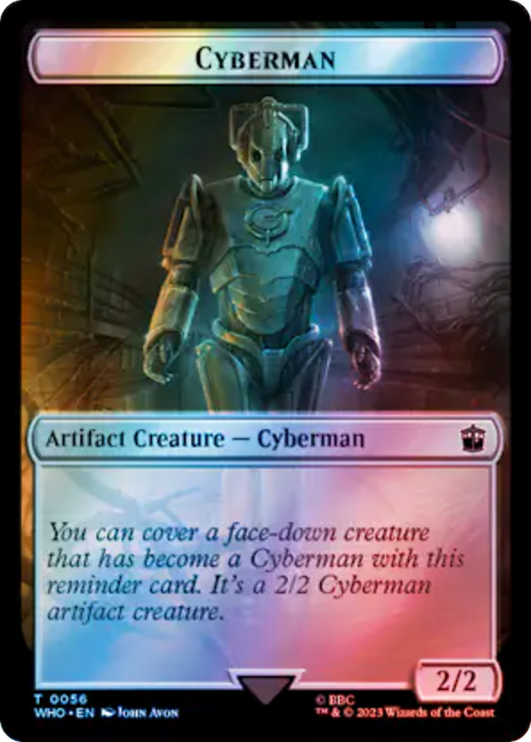 Soldier // Cyberman Double-Sided Token (Surge Foil) [Doctor Who Tokens] | Exor Games Truro